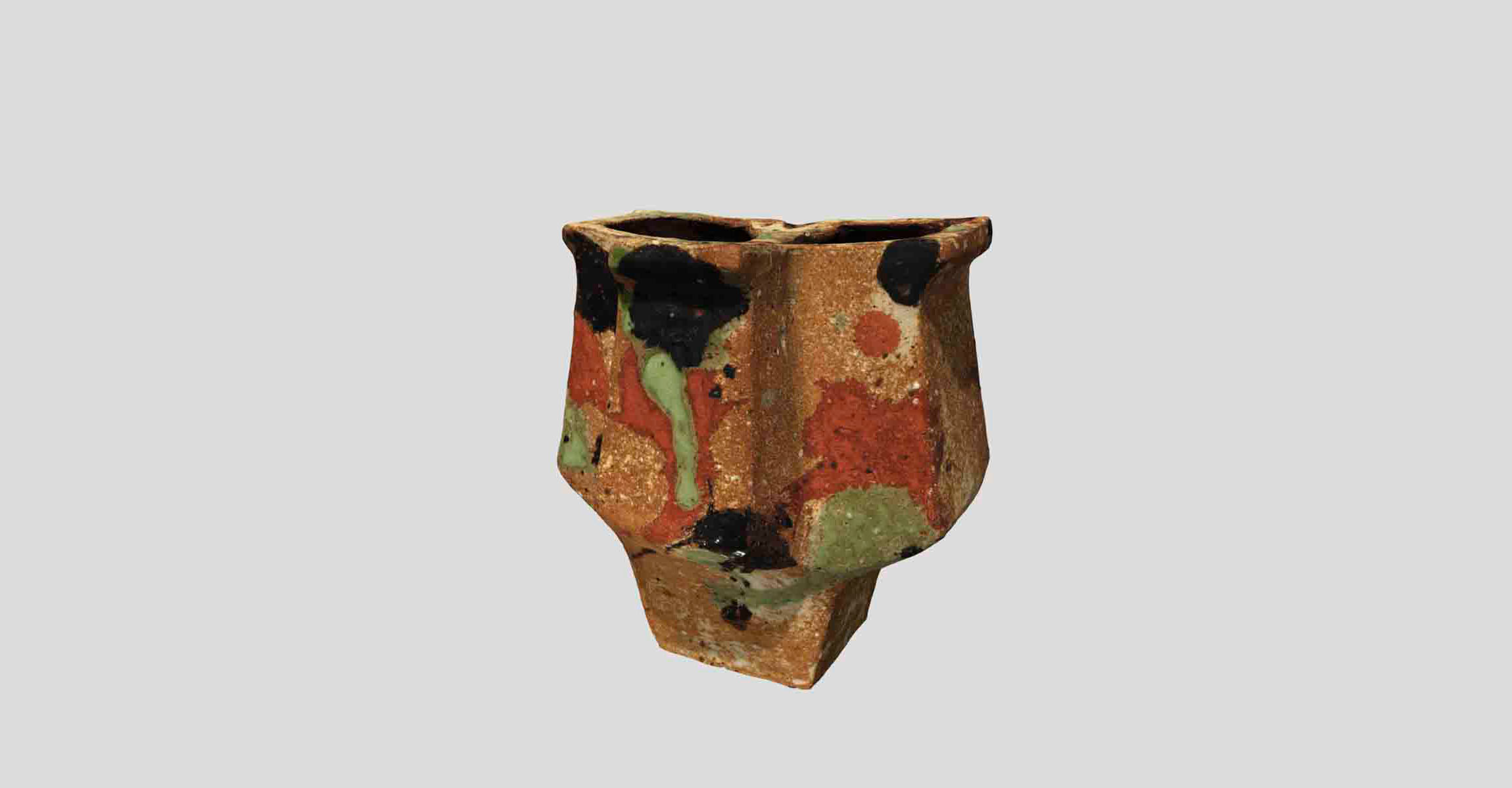 岐阜現代陶芸美術館 | 3Dコレクションギャラリー | 三色扁壺 － 河井寬次郎